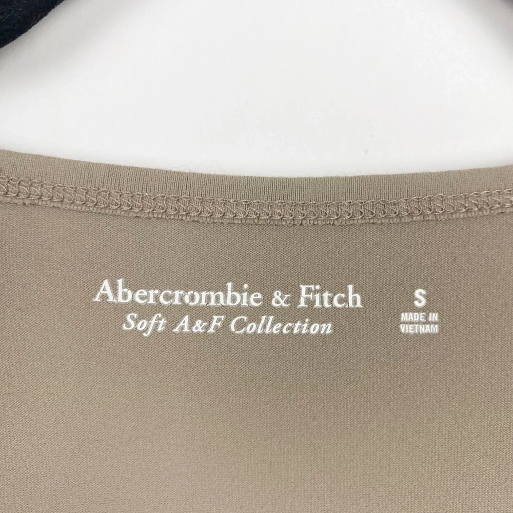 Abercrombie Fitch Soft A&F Collection Long Sleeve V Neck Bodysuit Taupe Size S - Picture 4 of 6